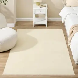 SONGMICS Teppich 120 x 170 cm, rutschfest, modern, cappuccinobeige, für Wohnzimmer und Schlafzimmer