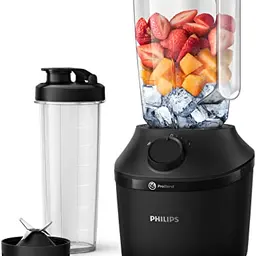 Philips HR2041/41 Standmixer 450 Watt, 1,9 Liter Kunststoffbehälter, inkl. Trinkflasche, schwarz