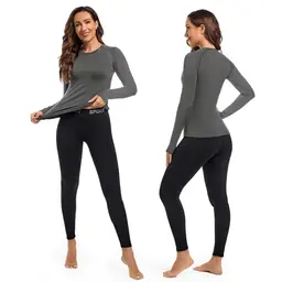 Leeboom Damen Thermounterwäsche – Atmungsaktive Skiunterwäsche mit Fleece, ideal für Wintersport und Zuhause