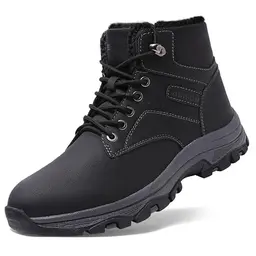 Littleplum Herren Winterschuhe Trekking, gefüttert, rutschfest, schwarz/grau, Größe 44 EU