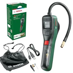 Bosch EasyPump Mini-Kompressor - Elektrische Fahrradpumpe mit Akku, Autostop und LED