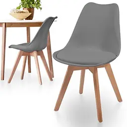 MIADOMODO® Esszimmerstühle im skandinavischen Stil - Gepolstert, Set mit 2, 4, 6 oder 8 Stühlen, vielseitig für Küche und Wohnzimmer - Grau