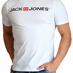 JACK & JONES Herren T-Shirt JJECorp Logo Weiß XL