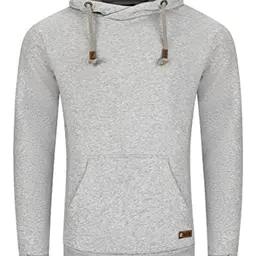 riverso Hoodie Herren Regular Fit Cross-Over-Kragen Grau 3XL