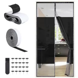 EFUTURETIME Fliegengitter Balkontür 100x210cm mit Magnet, Sichtschutz, ohne Bohren, Klettband & Reißnägel