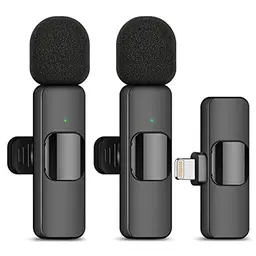 HUACAM 2er Set Kabelloses Lavalier Mikrofon für iPhone - Ideal für Aufnahmen, Live-Streaming & Social Media