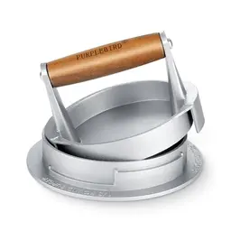 PURPLEBIRD Burgerpresse, 10.8 cm, einstellbare Dicke, Holzgriff - Ideal für perfekte Hamburger und Patties