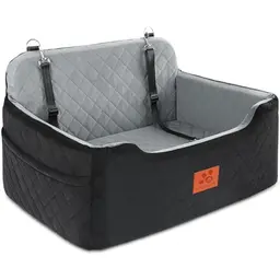 GL GLENSLAVE Hunde Autositz für mittlere und große Hunde, abnehmbar und waschbar, für Hunde bis 22 kg (Schwarz/Grau)