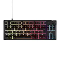 Corsair K55 CORE TKL RGB Gaming-Tastatur – Tenkeyless, RGB-Beleuchtung, Spritzwassergeschützt, Deutsches Layout – Schwarz