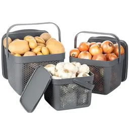 uandu Kartoffel- und Zwiebelaufbewahrungsbox 3er Set für die Küche
