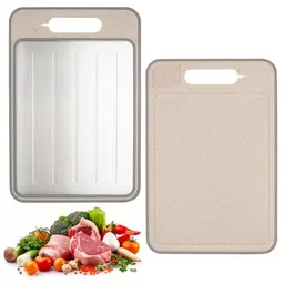 Antihaft Schneidebrett aus Edelstahl - Rutschfest und Doppelseitig, 31 x 21 cm, Ideal für Küche, Fleisch, Brot, Gemüse, Obst