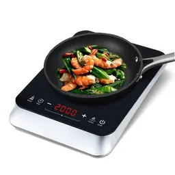 COOKTRON Induktionskochplatte 2000W, Tragbares Kochfeld mit 10 Temperaturstufen & 4-Stunden-Timer