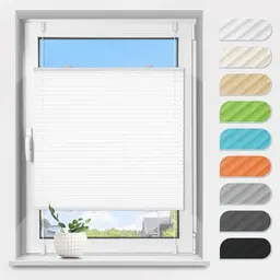 Plissee Weiß 60x130 cm, lichtdurchlässig, Klemmfix, Sicht- und Sonnenschutz für Fenster & Türen