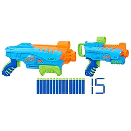 Nerf Elite Junior Starter Set mit 2 Blastern und 15 Darts für Kinder ab 6 Jahren