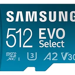 Samsung EVO Select microSD-Karte 512 GB mit SD-Adapter - Hochgeschwindigkeits-Speicher für Smartphone und Tablet