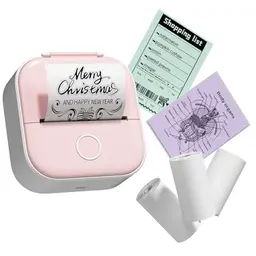 T02 Mini Drucker mit Bluetooth, Tragbarer Sticker Printer, Inkless Thermodrucker für Notizen und Memos