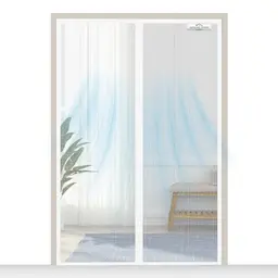 SCREEN DOOR Fliegengitter Insektenschutz Tür, 90x215cm, Weiß, magnetisch, einfache Montage