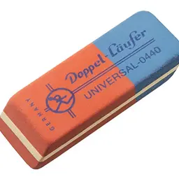 Läufer 00440 Radierer – Rot-blau, klassischer Kautschuk-Radiergummi für Bleistifte und Buntstifte