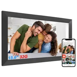 Digitaler Bilderrahmen 15,6 Zoll, Full-HD, WLAN, Touchscreen, 32GB Speicher, für Bilder, Musik und Videos, Schwarz