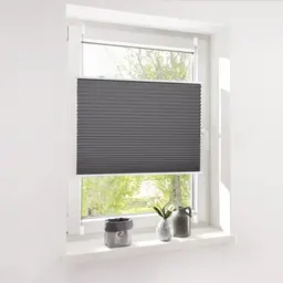 Deswell Plissee Klemmfix Anthrazit 35 x 120 cm Sichtschutz und Sonnenschutz für Fenster & Tür
