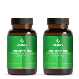 Vitabay Coenzym Q10 Ubiquinol 200 mg – 120 Kapseln – hochdosiert – natürliches Q10 aus pflanzlicher Fermentation