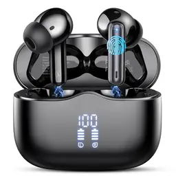 Bluetooth Kopfhörer, kabellos, Noise Cancelling, IP7, 40 Std. Laufzeit, Sport & Büro, Schwarz