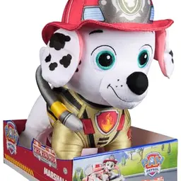 PAW PATROL Fire Rescue - Marshall Plüschtier in Feuerwehruniform, 25 cm, Spielzeug für Kinder ab 3 Jahren