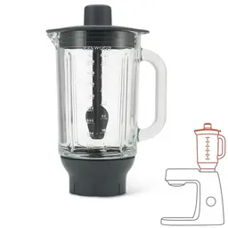 Kenwood ThermoResist Glas-Mixaufsatz KAH359GL, Zubehör für Kenwood Chef Küchenmaschinen, hitzebeständiger Glasbehälter für Eis und Suppen