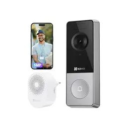 EZVIZ CP8 WLAN Video Türklingel mit 3K Kamera, Akku, Farbnachtsicht, Weitwinkel, Personenerkennung, Chime, 2-Wege-Audio, kompatibel mit Alexa & Google