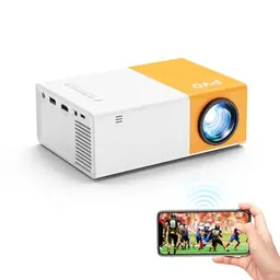 PVO Mini Beamer WiFi Tragbarer Projektor - Drahtlose Bildschirmspiegelung für Smartphone, Tablet, Laptop