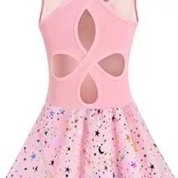 DANSHOW Kinder Ballettkleidung Mädchen Tanzkleid mit Chiffonrock, Kurzarm Balletttrikot