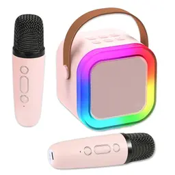 Chennyfun Karaoke Maschine mit 2 Mikrofonen und LED-Lichtern, tragbare Bluetooth Karaoke für Kinder und Erwachsene
