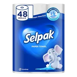 Selpak Küchenrolle 3-lagig, 3840 Blatt, feuchtigkeitsbeständig, dermatologisch getestet, 48 Rollen