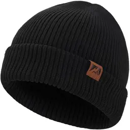 BARFULKER Beanie Mütze für Herren und Damen - Warme Strickmütze in Schwarz, ideal für Winter