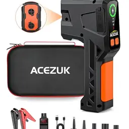 ACEZUK Starthilfe Powerbank 5000A - 4-in-1 tragbare Starter mit LCD Bildschirm für Auto, Schlauchboot & Luftmatratze