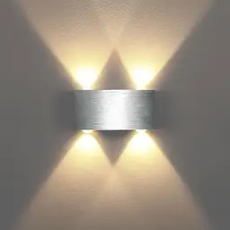 Lightsjoy LED Wandleuchte Modern Silber Up and Down für Flur, Schlafzimmer, Wohnzimmer und Treppe - Warmweiß