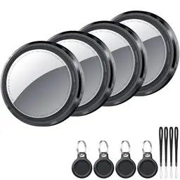 Air Tracker Tag Schlüsselfinder 4er Pack Schwarz, Bluetooth Key Finder für Gepäck und Taschen