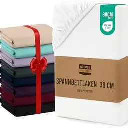 Utopia Bedding - Spannbettlaken 180x200cm - Weiß - Oeko-Tex Zertifiziert