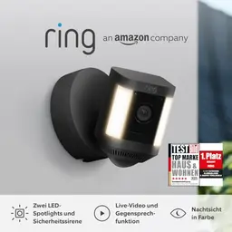 Ring Spotlight Kamera Plus | WLAN Überwachungskamera für außen mit HD-Video, Nachtsicht und Bewegungsmelder