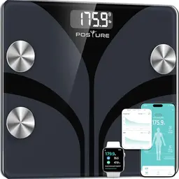 Posture Digitale Körperwaage mit 13 Messwerten, BMI-Gesundheitsmonitor, App-Integration bis 180 kg