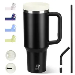 Riley Joy Thermobecher mit Strohhalm und Griff, 1.2L, Vakuum-Isoliert, BPA-frei, Doppelschicht-Edelstahl, auslaufsicher