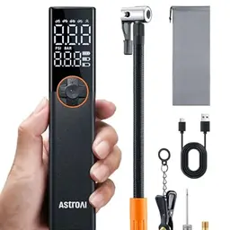 AstroAI Elektrische Fahrradpumpe 150 PSI - Tragbare Akku-Pumpe für alle Ventile, ideal für Stadt-, Renn- und Mountainbikes