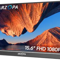 ARZOPA 15.6" Tragbarer FHD Monitor für Laptop, Ultra-Dünn, HDMI & USB-C Anschluss, Ideal für PC/Mac/PS4/5/Xbox