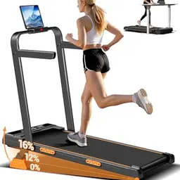 LONTEK Klappbares Walking Pad für Zuhause, 10KM/H, LED Anzeige, Fernbedienung, bis 136KG