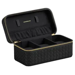 SONGMICS Uhrenbox Ronne Kollektion für 3 Uhren - Schwarz, 10 x 20 x 9 cm, Geschenkidee