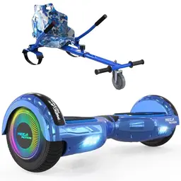 MEGA MOTION 6.5 Zoll Hoverboard mit Sitz für Kinder, Bluetooth-Lautsprecher und LED-Leuchten