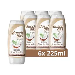 Duschdas Care Duschgel Kokos & Sheabutter 6x225 ml – Milde, pH-hautneutral