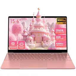 Trygood 15.6 Zoll Laptop, FHD Display, Roségold, 8GB RAM, 256GB SSD, mit Fingerabdruck und beleuchteter Tastatur