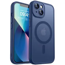 CANSHN iPhone 13 Mini Hülle mit Kameraschutz für MagSafe - Stoßfest und extrem langlebig, dunkelblau