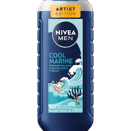 NIVEA MEN Cool Marine Duschgel, erfrischende 3in1 Pflege mit Meeresduft (250 ml)